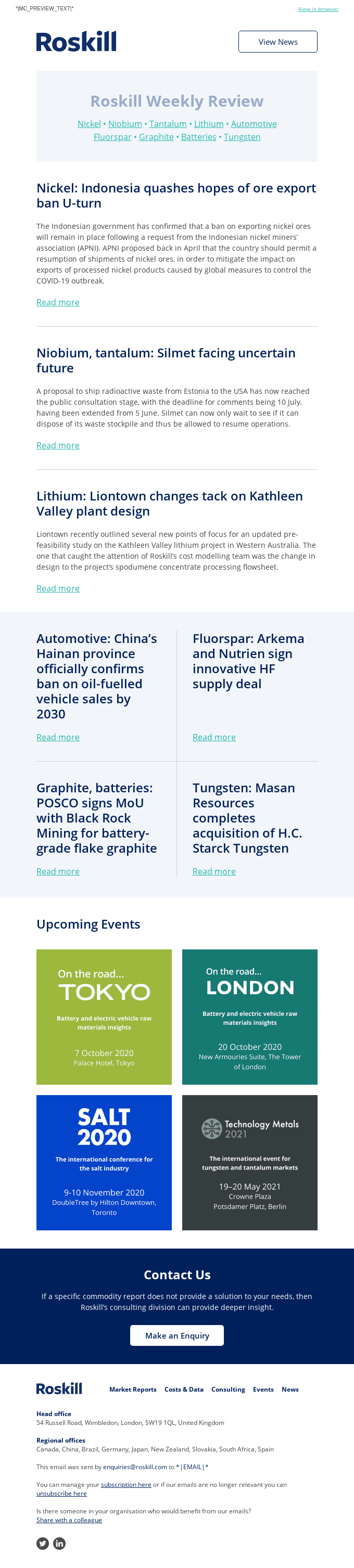 Weekly review of top commodity updates