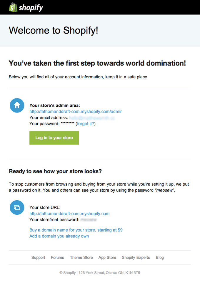 Welcome to Shopify