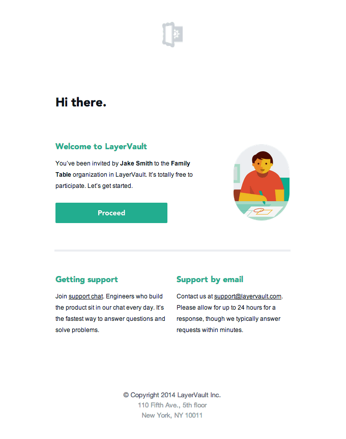 Welcome Email Design from LayerVault