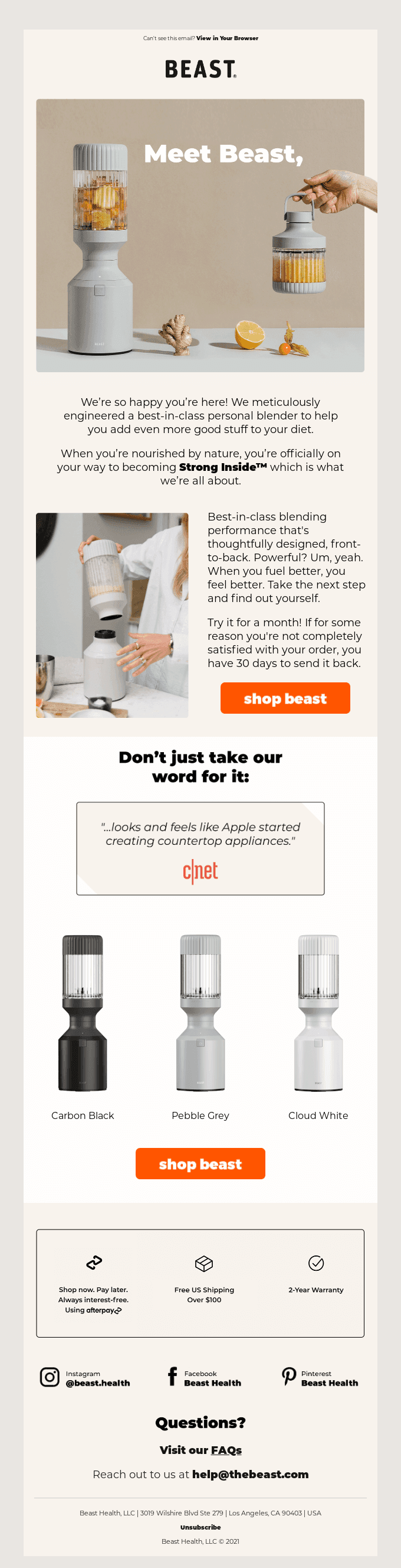 Welcome to Beast, your new favorite blender.