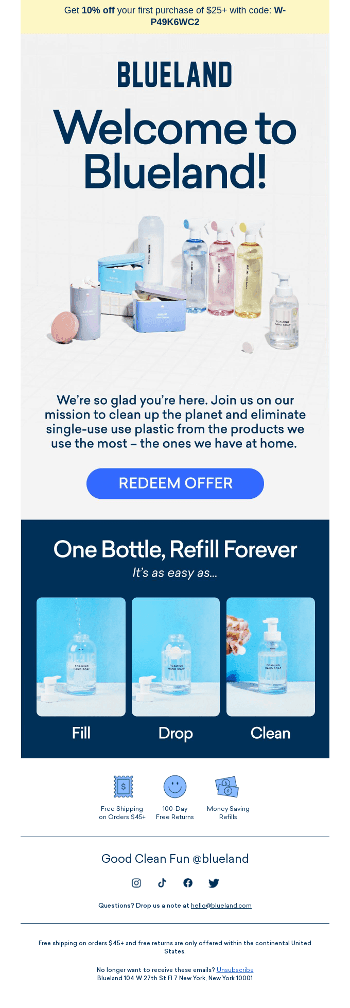 Welcome to Blueland! 10% off your first purchase