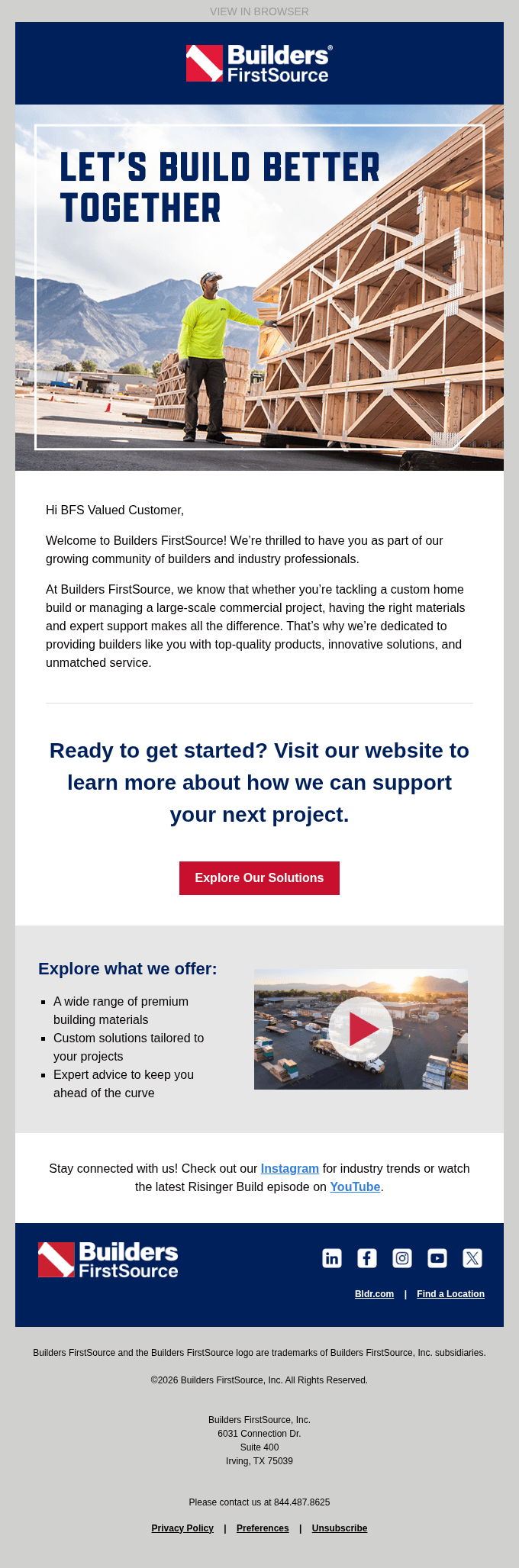 Welcome to Builders FirstSource – Let’s Build Together!