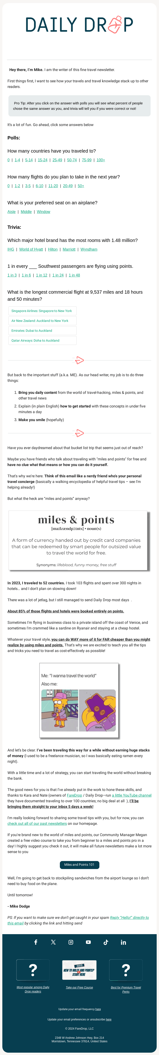 ✈️ Welcome to Daily Drop, the best travel newsletter on earth