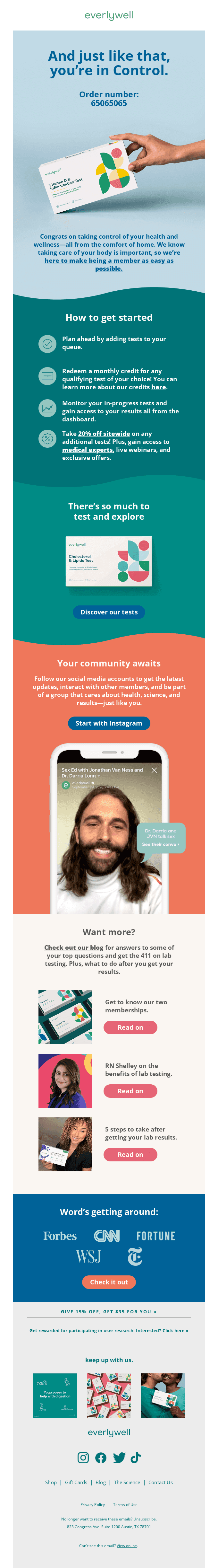 Welcome to your Everlywell Membership!