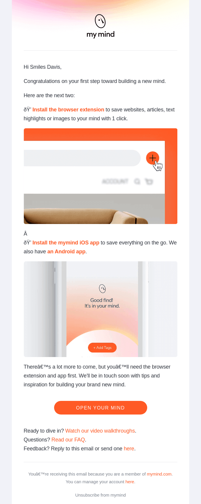 Welcome to your new mind - your free trial starts now