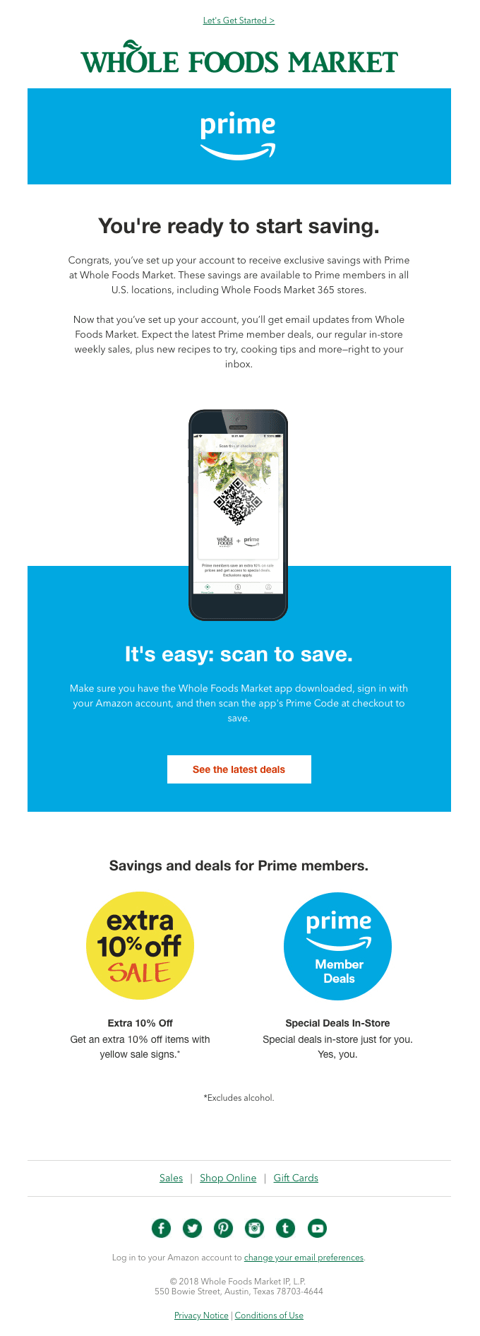 Welcome! You’re Set Up to Save with Prime