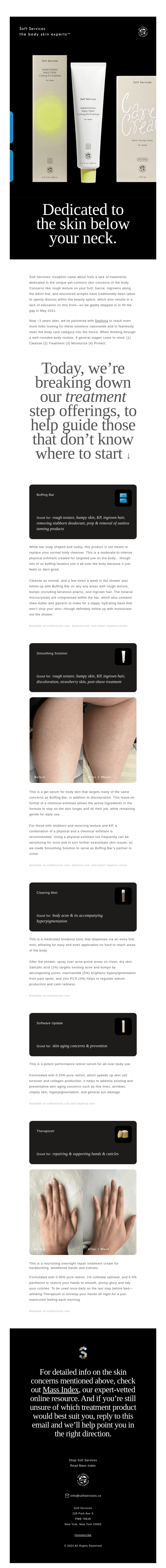 We’re here to serve the needs of your body skin.