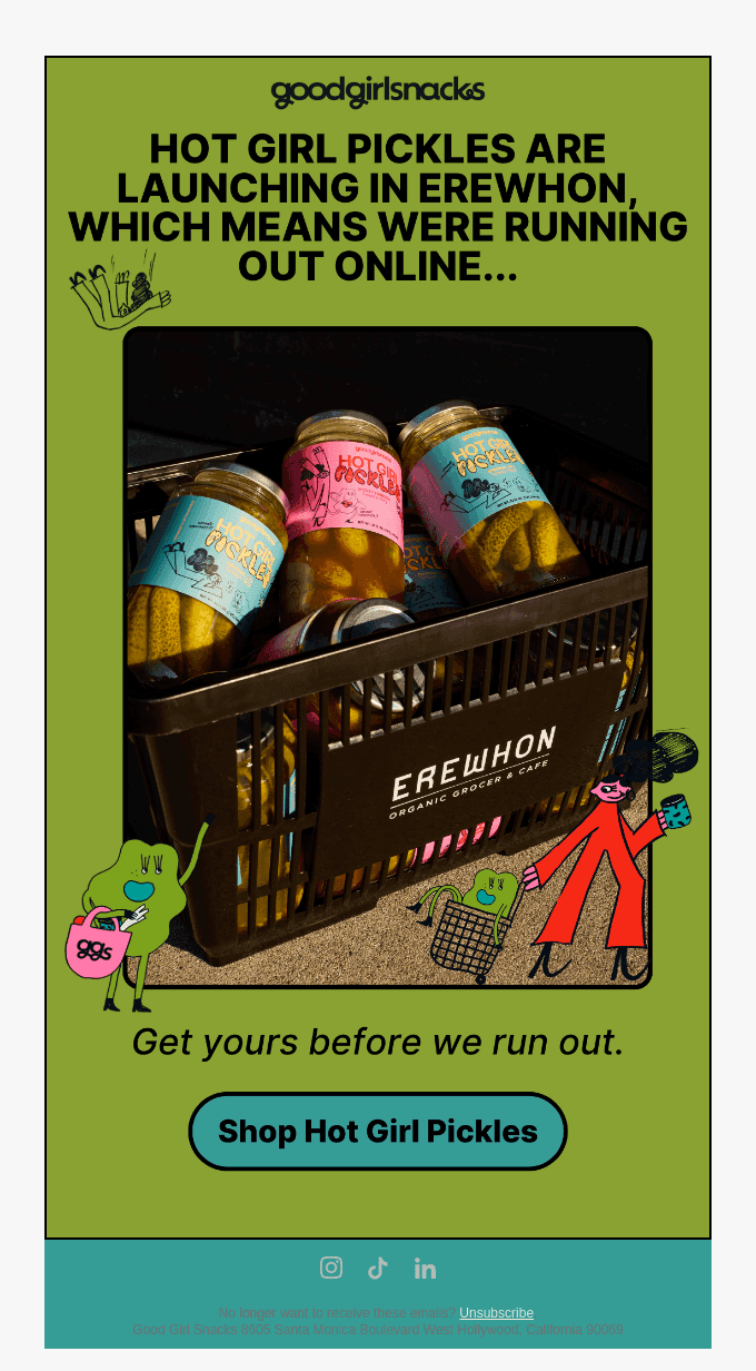 WE'RE LAUNCHING IN EREWHON AND ABOUT TO SELL OUT???