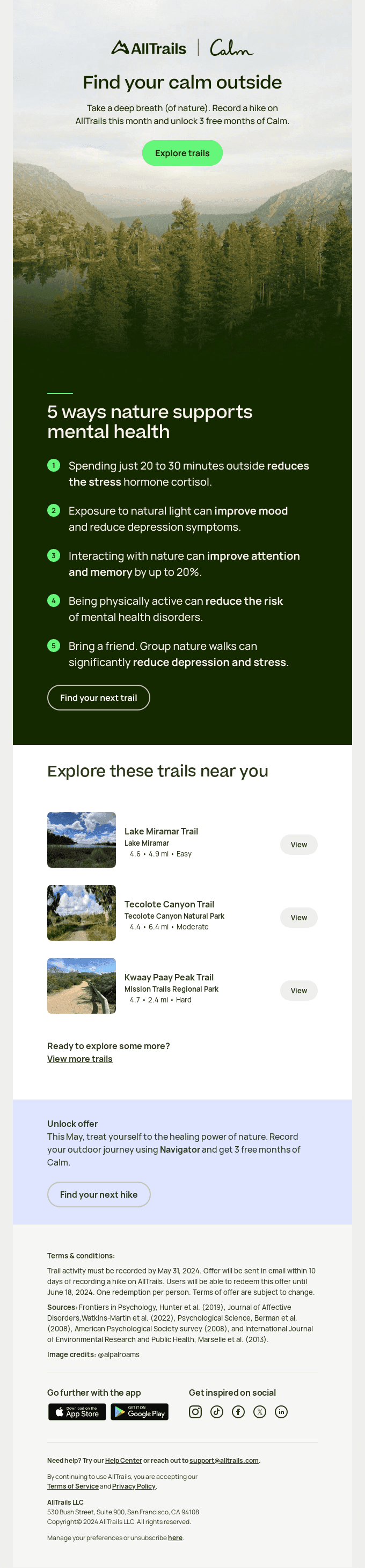 We’re partnering with Calm to bridge nature and mental health 🧘🏽️
