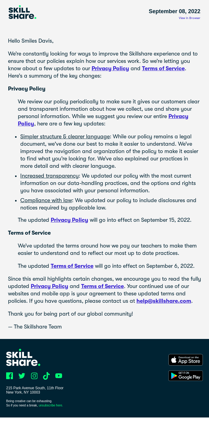 We’re updating our privacy policy and terms of service