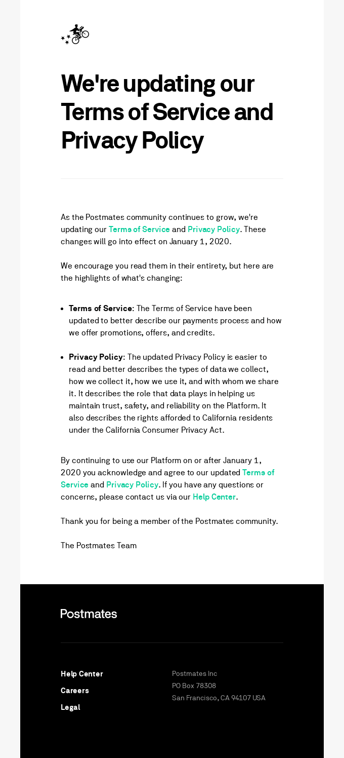 We're updating our Terms of Service and Privacy Policy