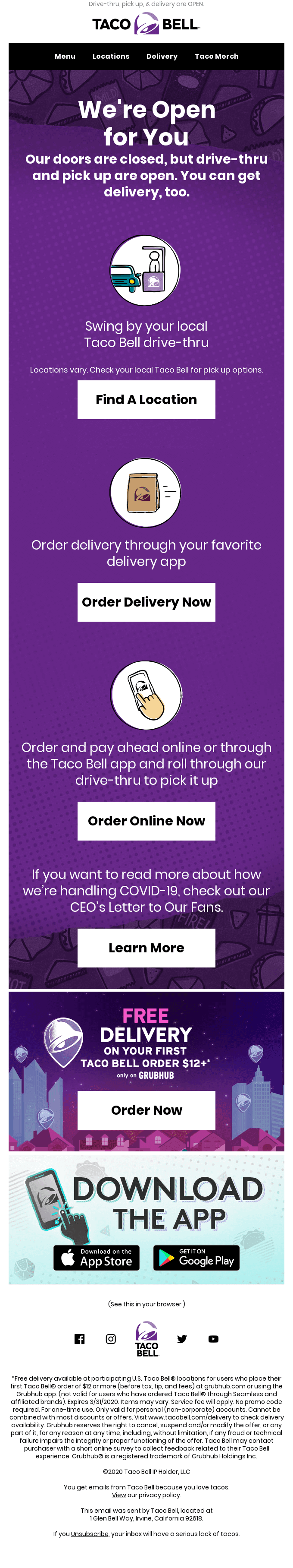 We’re with you and ready to keep you fed 💜