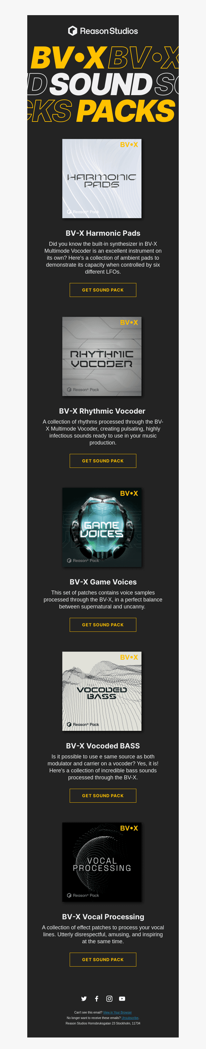 We've got BV-X Multimode Vocoder Sound Packs galore