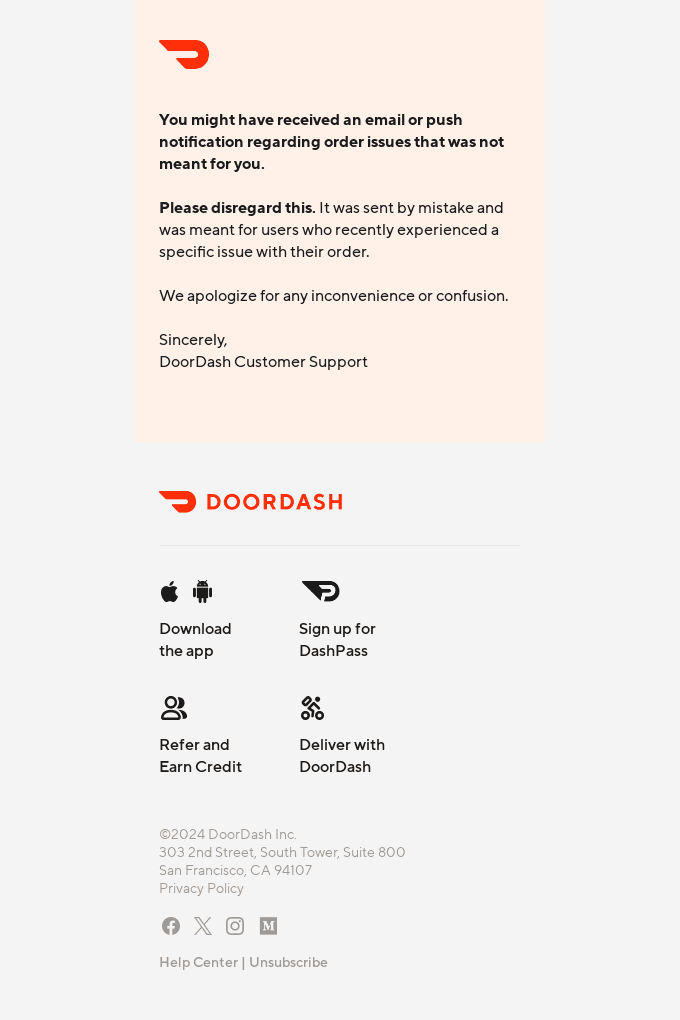 Whoops! We sent you the wrong email
