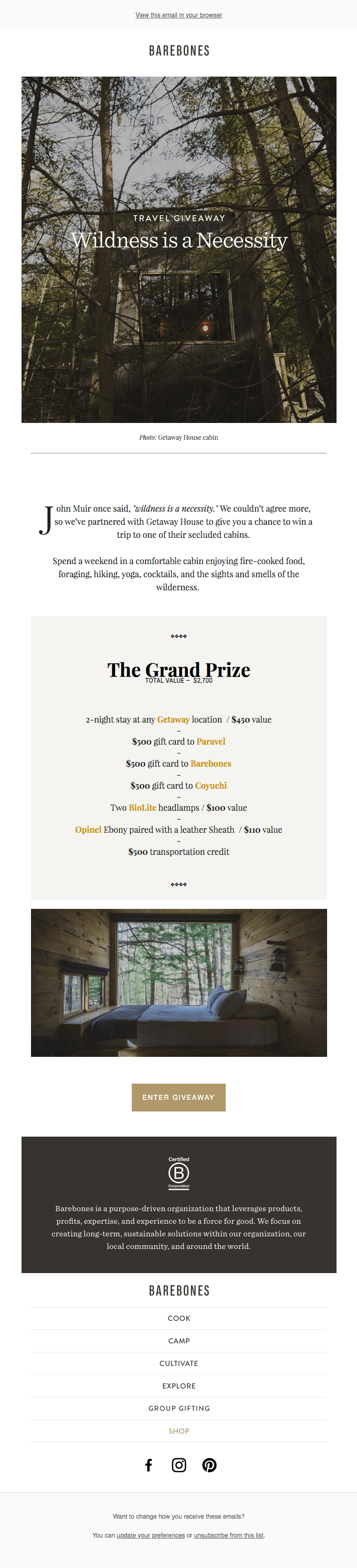 Win a Trip to a Getaway Nestled in Nature