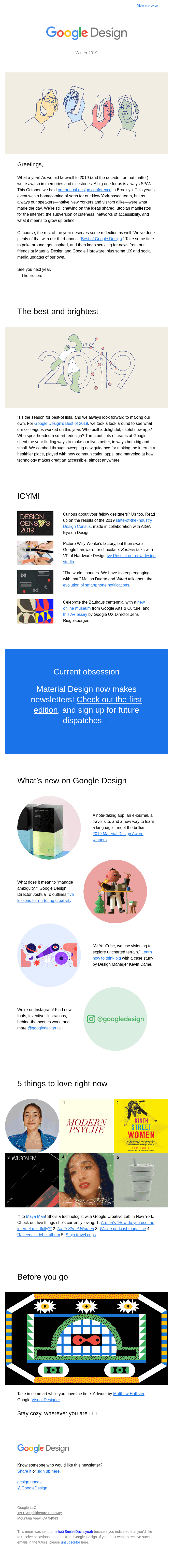 Winter 2019 | Google Design Newsletter