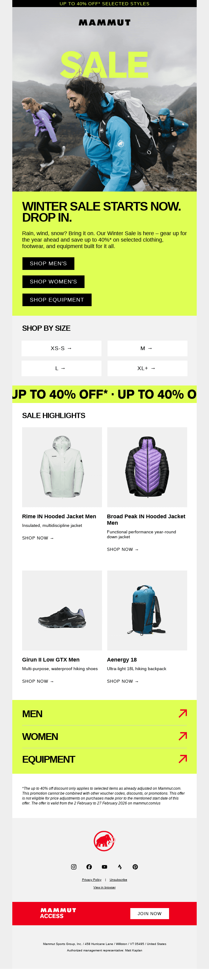 Winter Sale – up to 40% off now on ❄️🙌