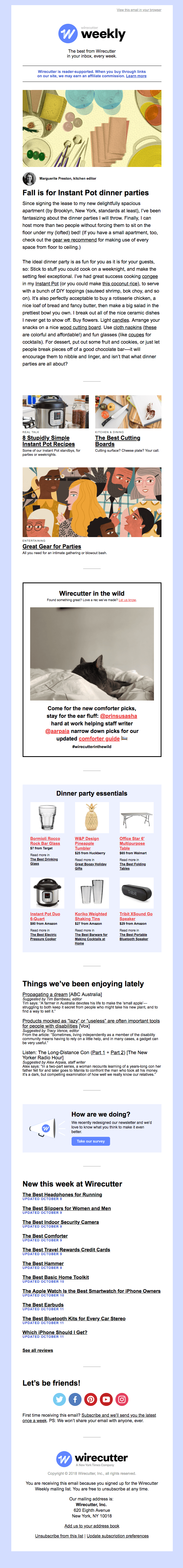 Wirecutter Weekly: Fall is for Instant Pot dinner parties