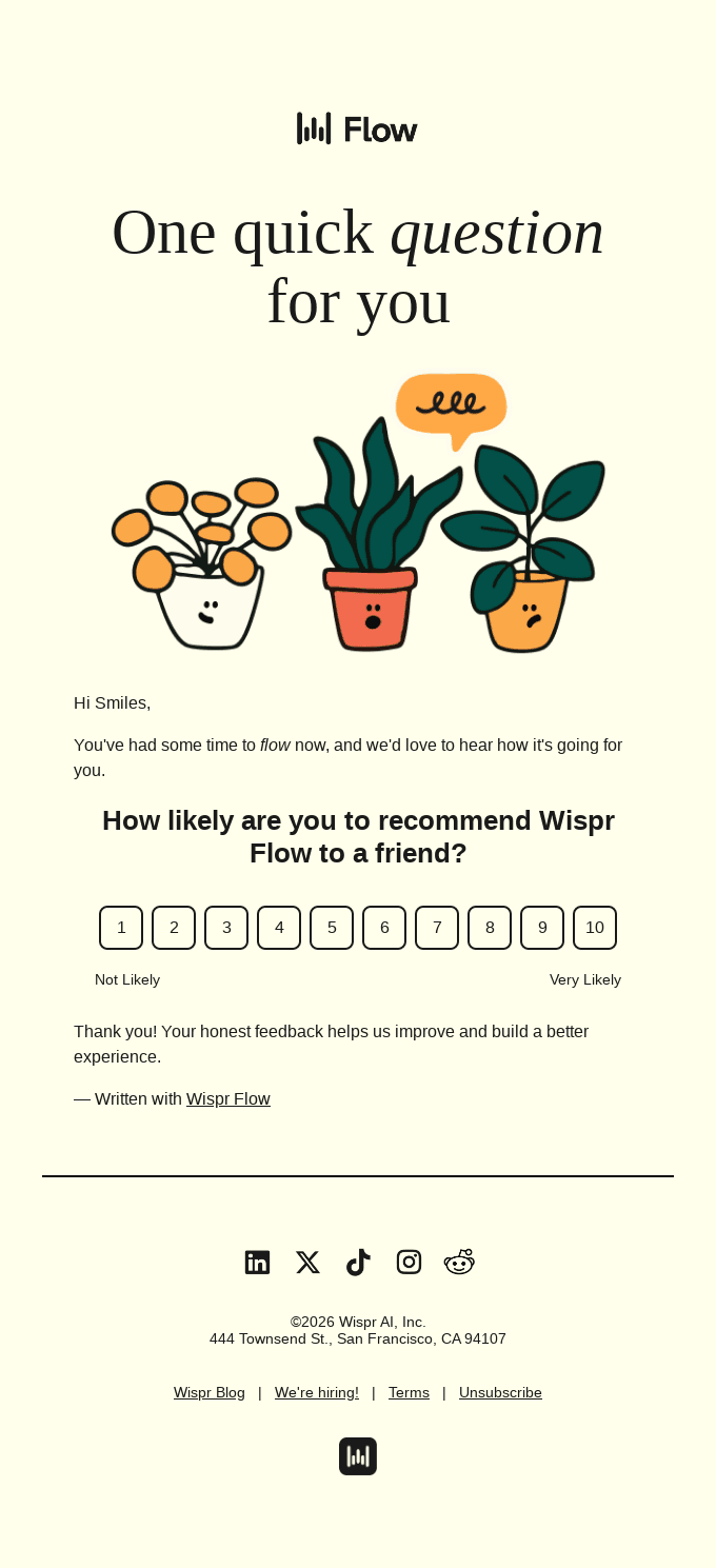 One quick question for you