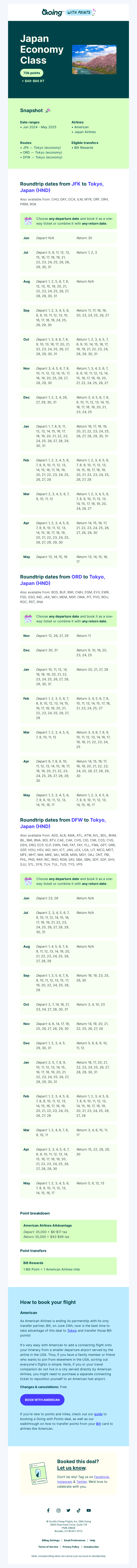 🎟️ With Points: Japan Economy Class — 70k roundtrip