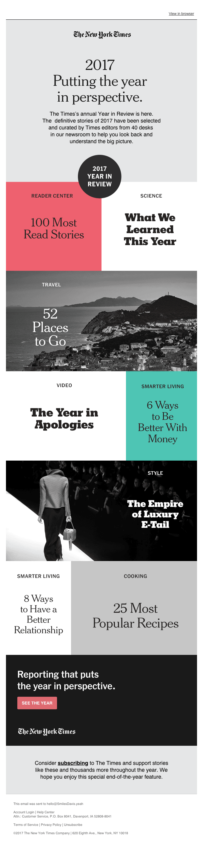 Wrap up 2017 with our annual Year in Review.