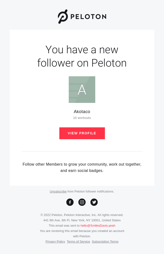 You have a new follower on Peloton