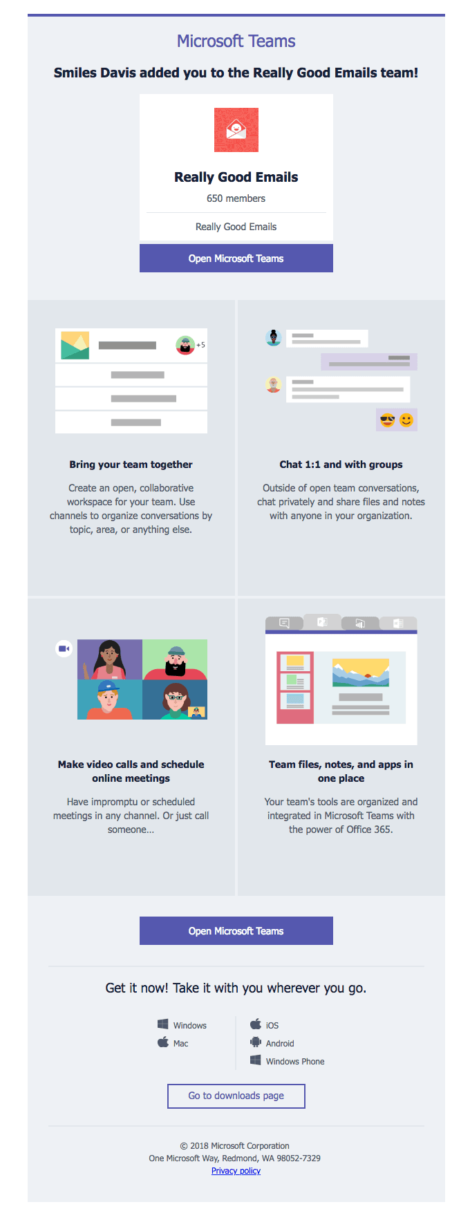 You have been added to a team in Microsoft Teams