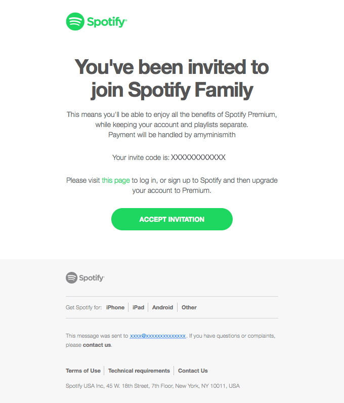 You’ve been invited to a Spotify Family