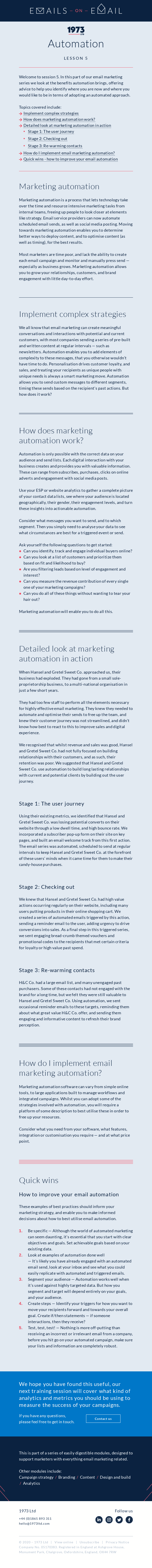 Your complete guide to email marketing - Automation (5 of 6)