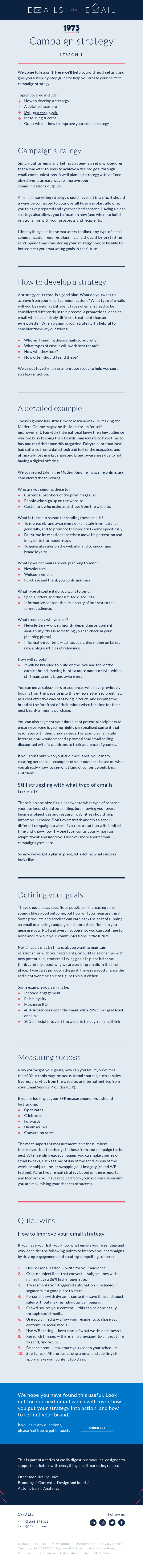 Your complete guide to email marketing - Campaign Strategy (1 of 6)