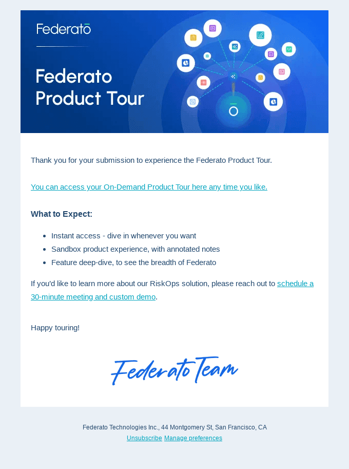 Your Federato Product Tour Has Arrived!