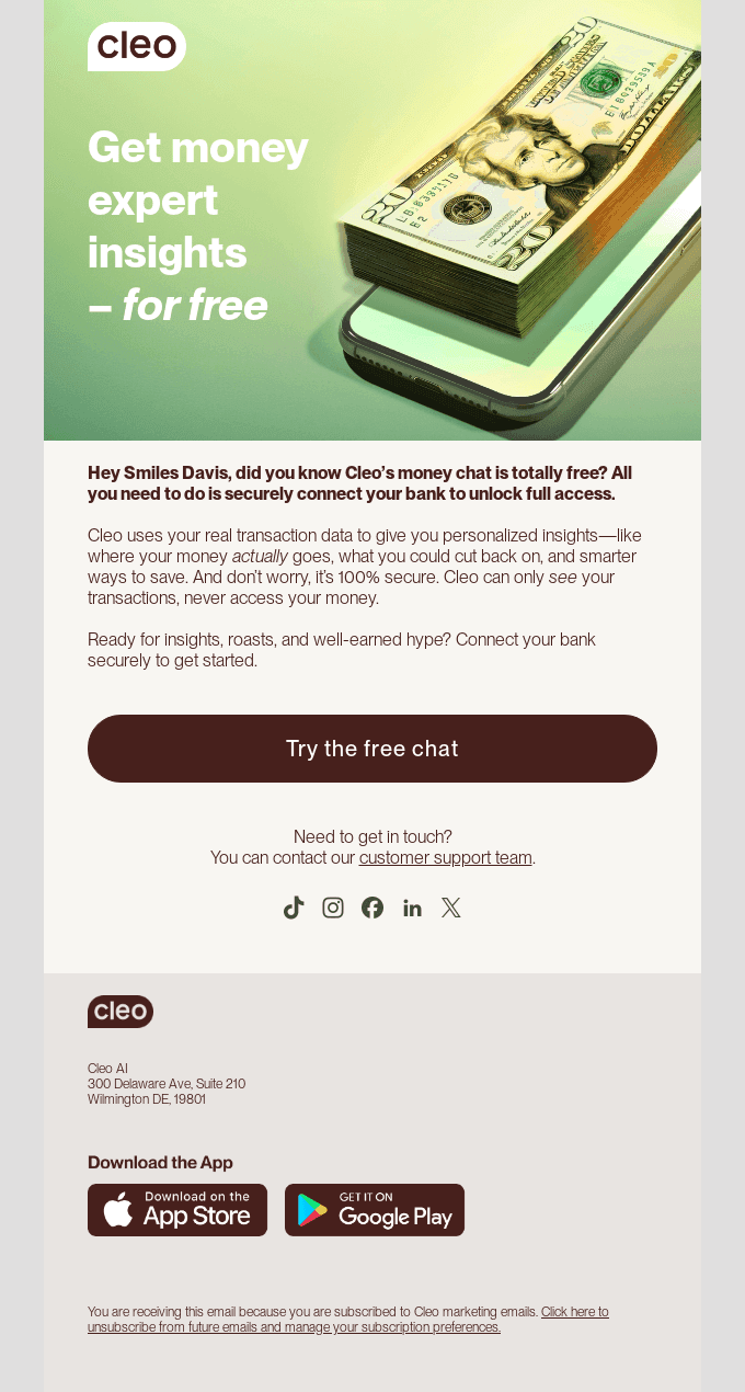 Your free money advice is waiting 💬