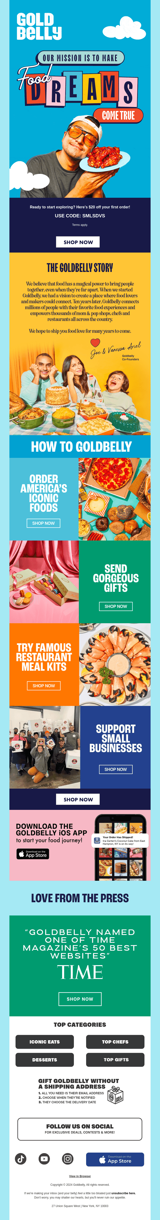 Your Guide to Goldbelly! Welcome, Food Explorer