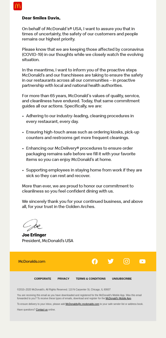 Your health and safety are our top priority