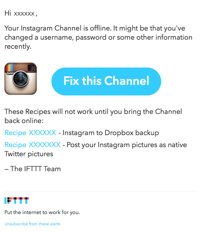Your Instagram Channel is offline