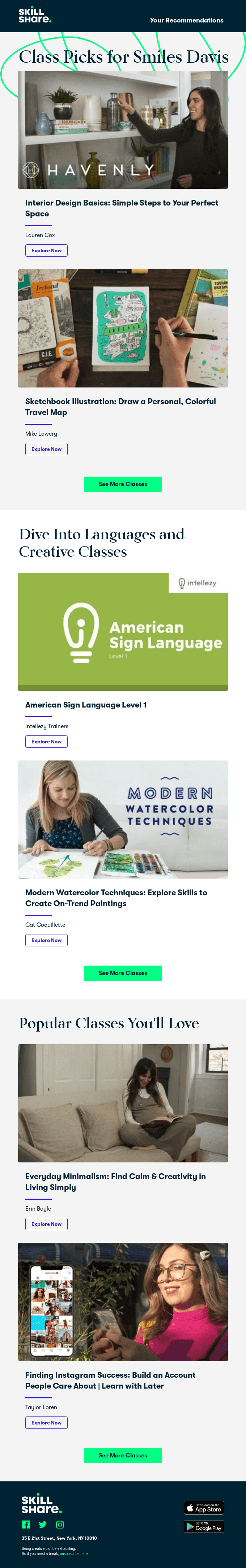 Your Personal Class Recommendations