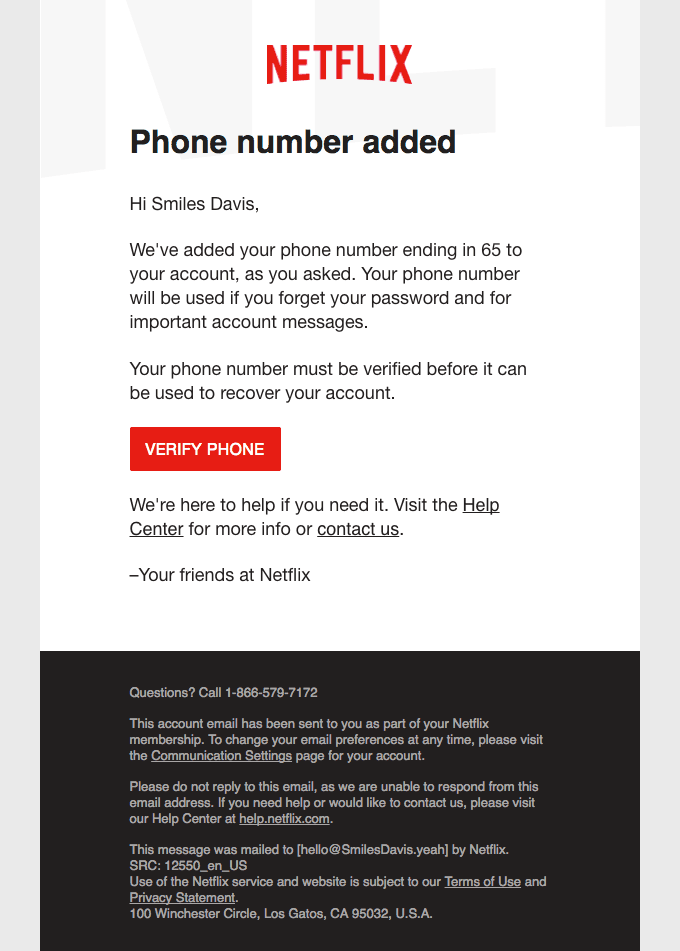 Your phone number has been added