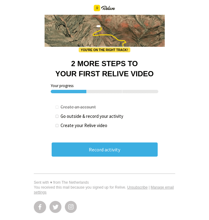 Your Relive video is just 2 steps away!