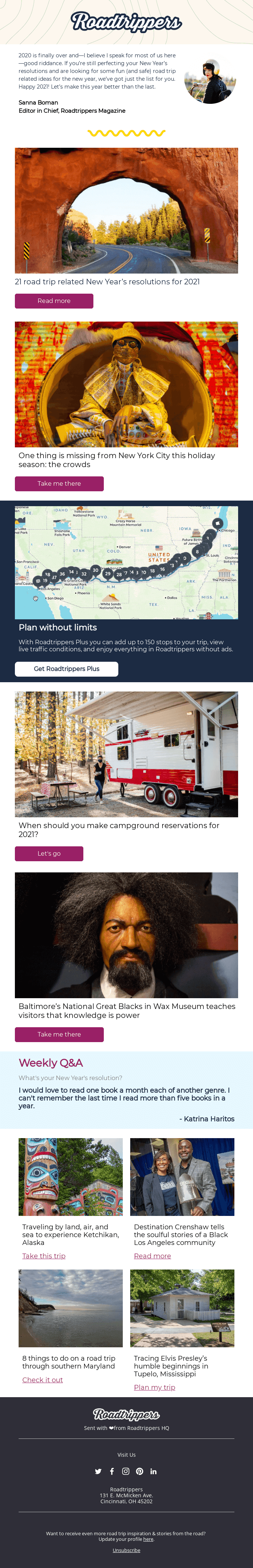 Your road trip resolutions for 2021