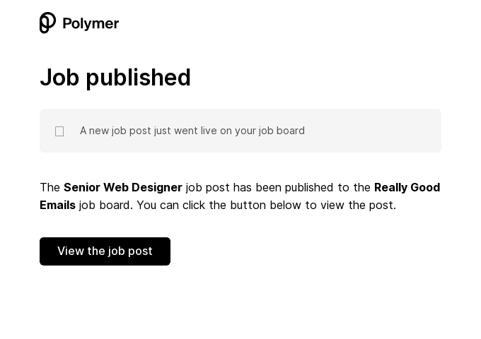 Your Senior Web Designer job post has been published