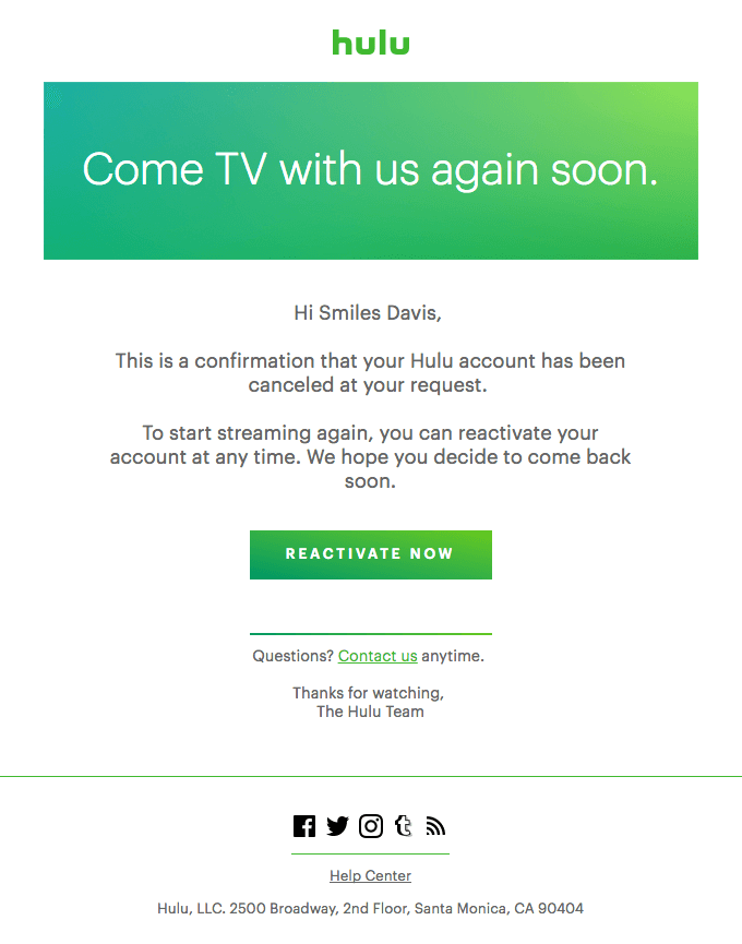 Your subscription has been canceled