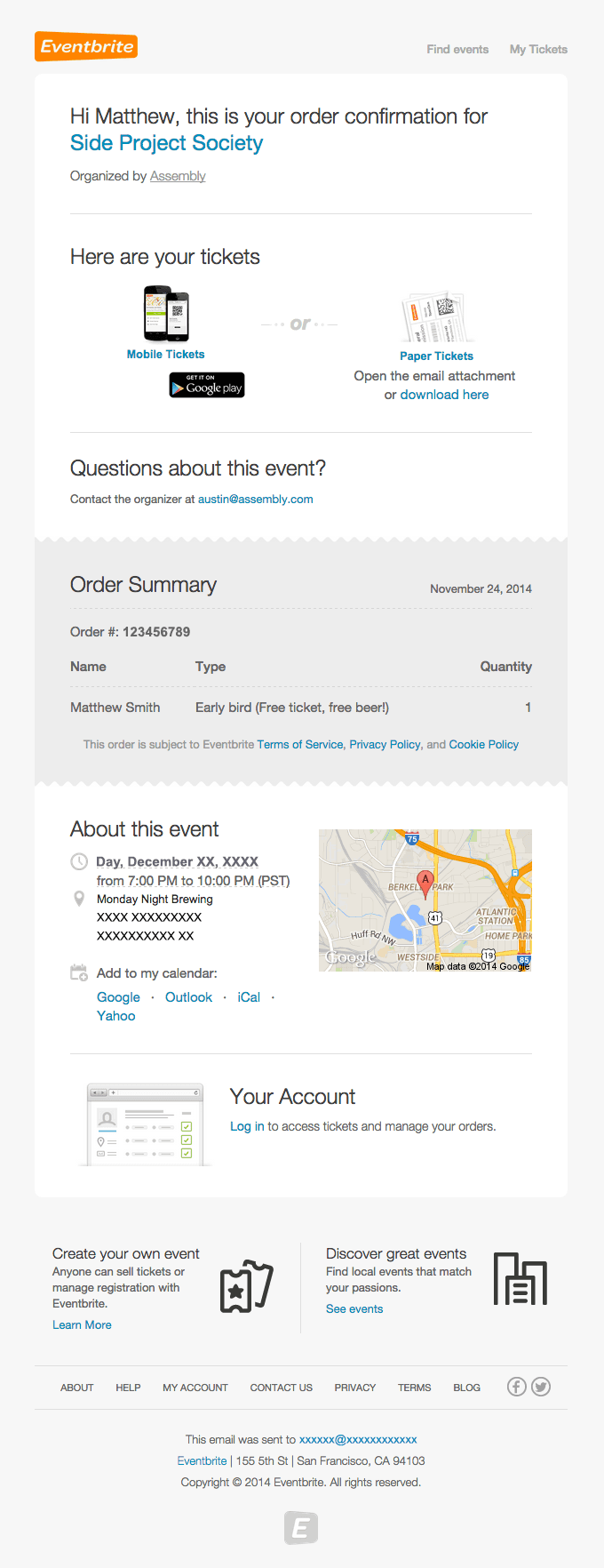 Your Tickets for Side Project Society