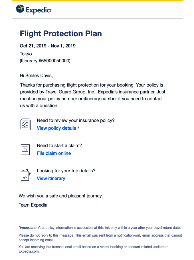 Your Travel Insurance Policy | Important details.