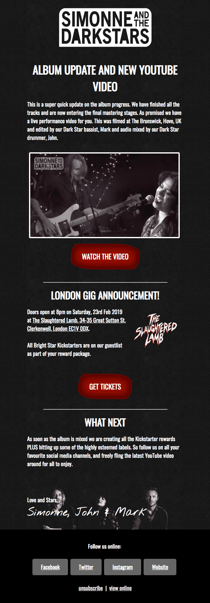 ☆★Your update from Simonne & The Darkstars★☆