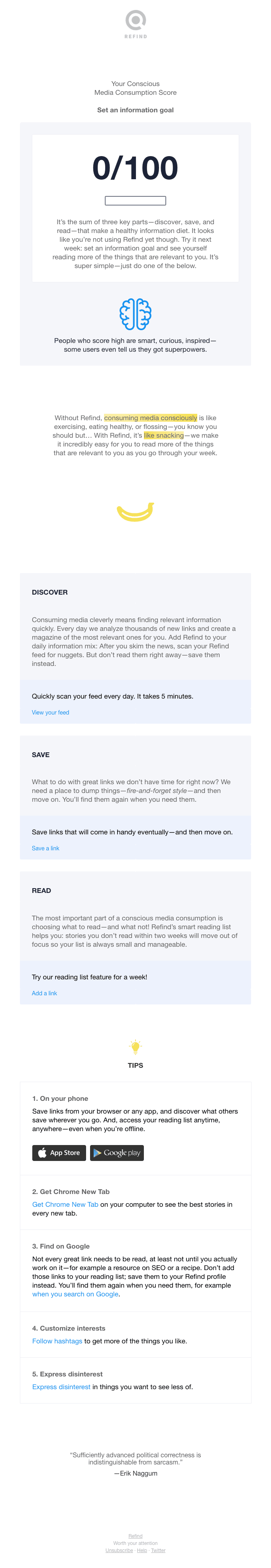 Your Weekly Stats – Set an information goal