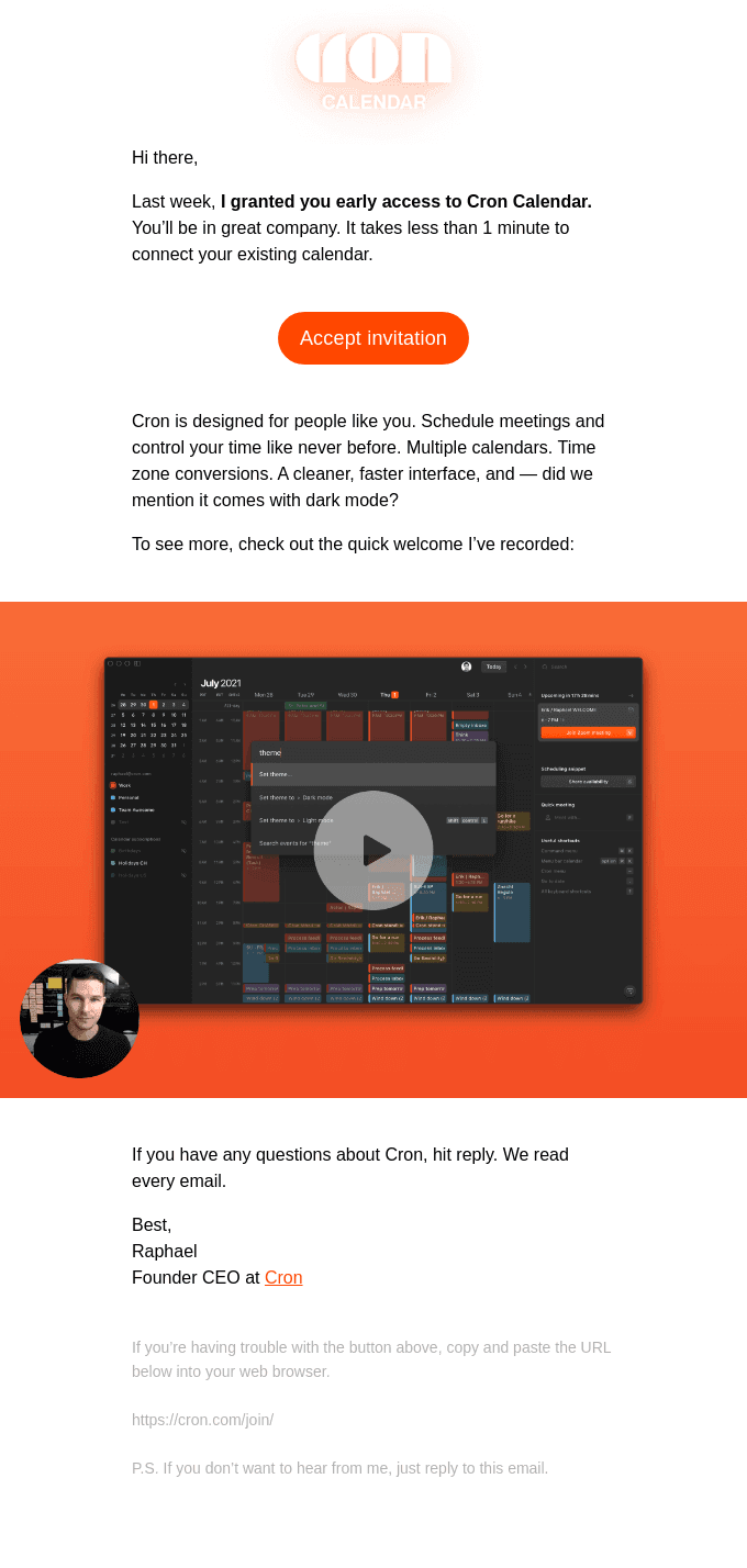 You're in! Early access to Cron Calendar