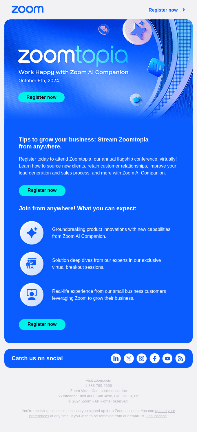 You're invited: Supercharge your business growth at Zoomtopia
