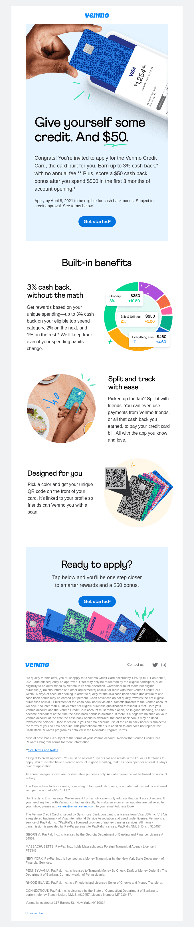You’re invited to score $50. Apply for the Venmo Credit Card now