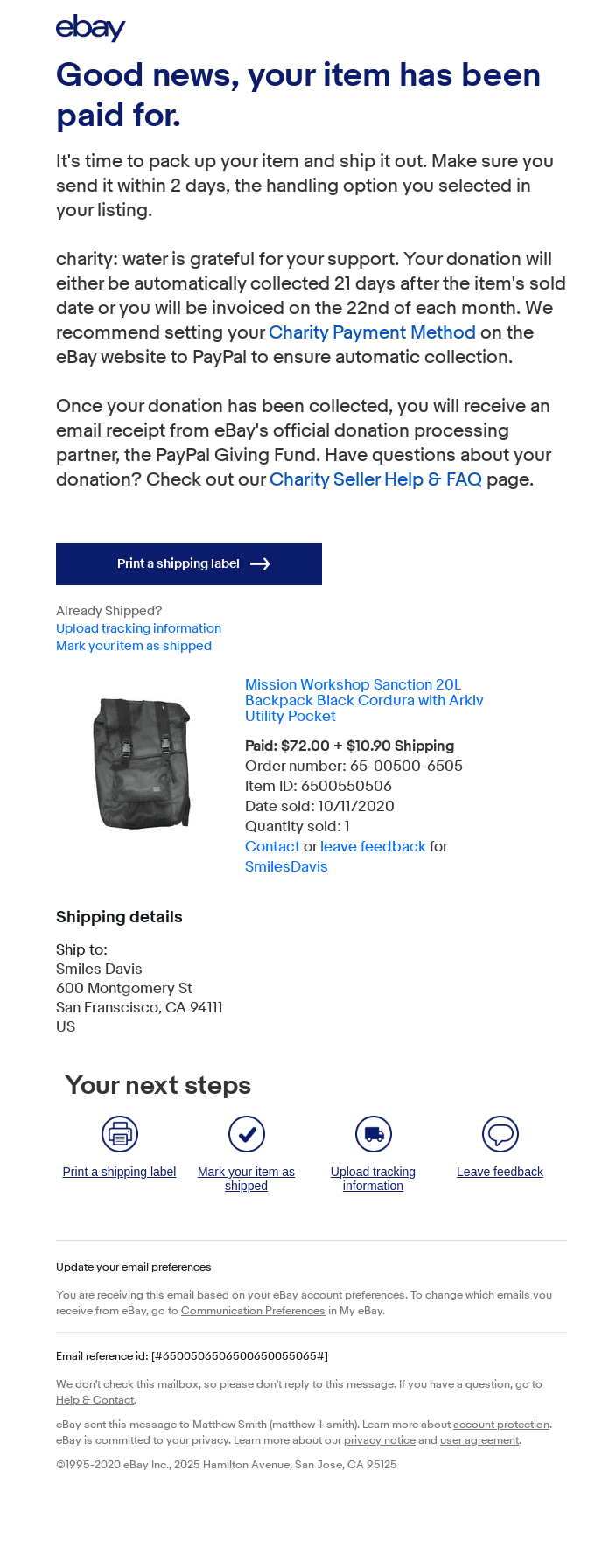 You've been paid! Mission Workshop Sanction 20L Backpack Black Cordura with Arkiv Utility Pocket (65000500)