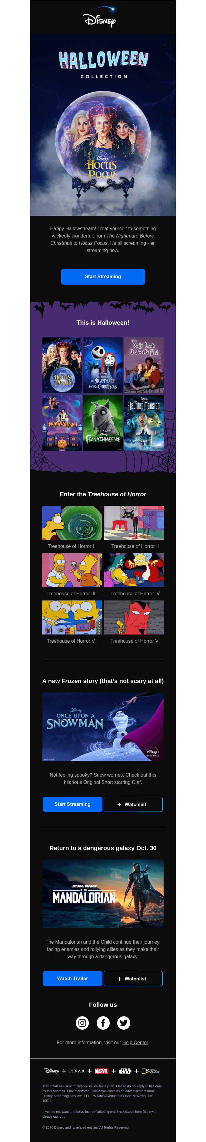 See what’s screaming — er, streaming! from Disney+ - Desktop Email View ...